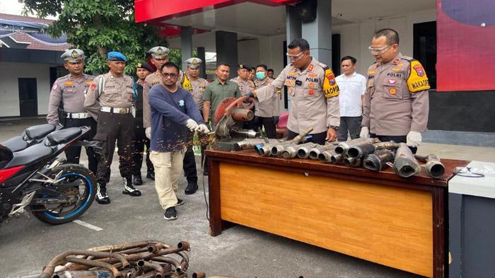 Polres Ponorogo Beri Warning Keras ke Pebalap Liar, Awal 2025 Musnahkan Ratusan Knalpot Brong