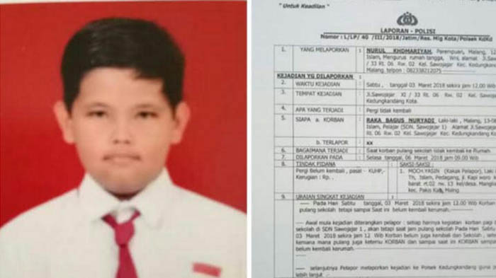 Bocah SD di Malang Hilang 5 Hari, Sempat Ajak 2 Temannya ke Pasar Gadang Temui Orang ini