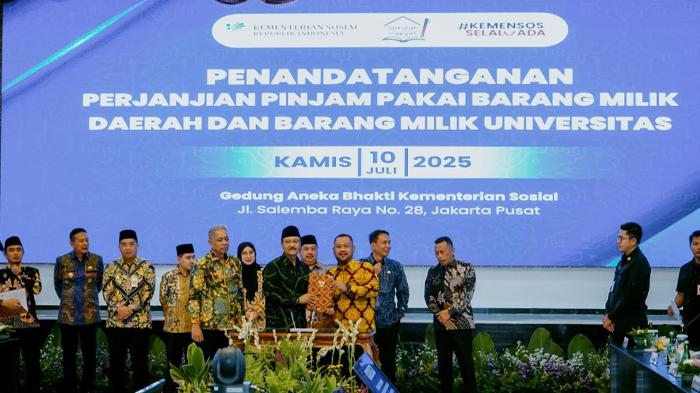 Percepat Sekolah Rakyat, Bupati Gresik Tandatangani Perjanjian Pinjam Pakai Aset dengan Kemensos