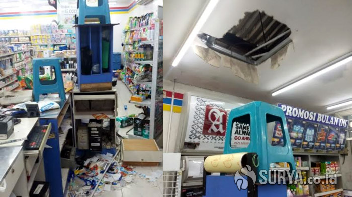 Seorang Wanita Bobol Minimarket di Mojokerto, Aksinya Terekam CCTV dan Sempat Rusak ATM