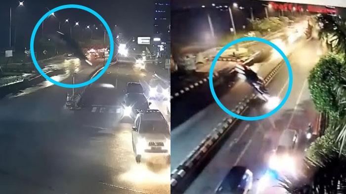 Detik-detik BMW Terjun Bebas dari Ujung Tol Krian – Gresik : Pengemudi Fokus Lihat Google Maps