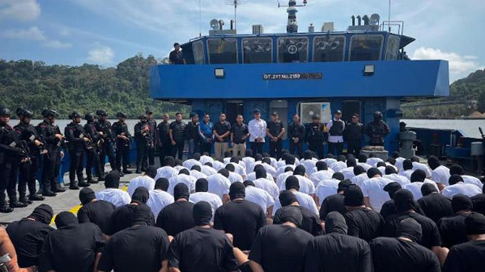 55 Napi Lapas Porong Sidoarjo Dikirim ke Nusakambangan