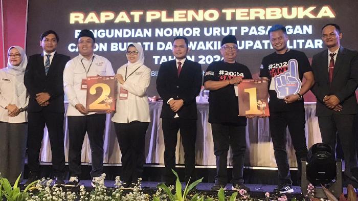 Pilkada Blitar 2024 : Rijanto-Beky Nomor Urut 1 dan Rini Syarifah-Abdul Ghoni Nomor Urut 2