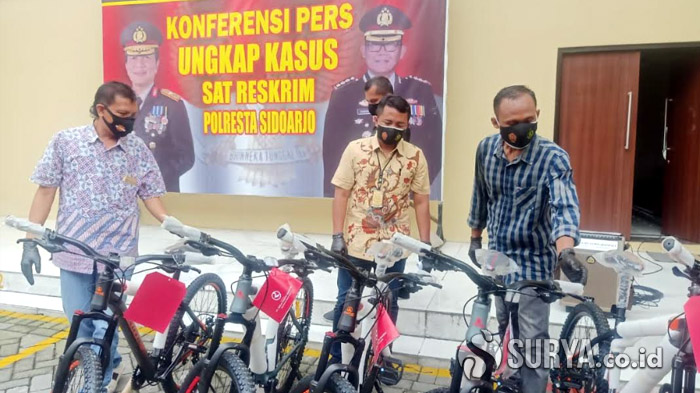 Komplotan Bandit di Sidoarjo Jual Murah Ratusan Sepeda Gunung, Hasil Garong Truk Pengiriman