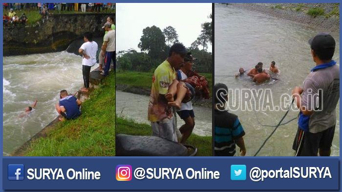 Gadis Cantik Tercebur Sungai, Ratusan Warga Ramai-Ramai Menolong