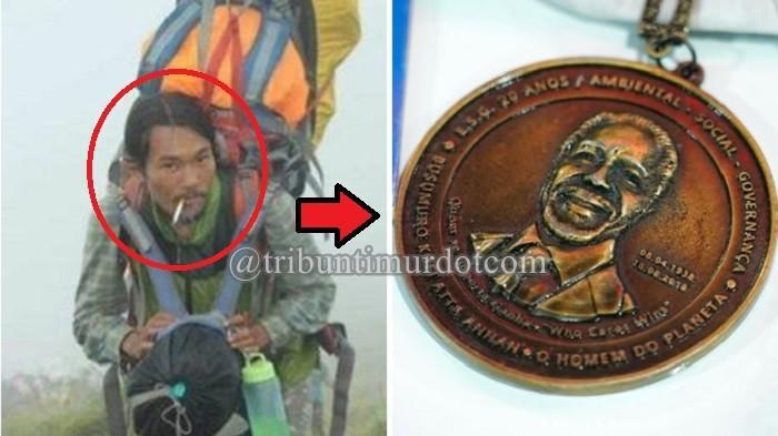Abdul Haris Agam alias Agam Rinjani (kiri) dan Medali Kofi Annan yang ia posting di Instagram