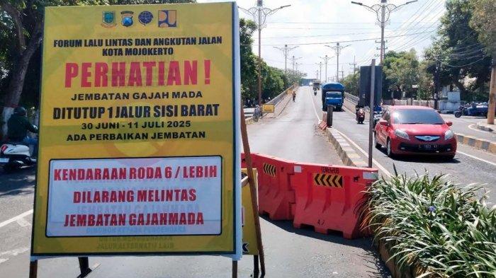 INFO Lalu Lintas Jembatan Gajah Mada Kota Mojokerto Ditutup 2 Pekan, Perhatikan Pengalihan Arus