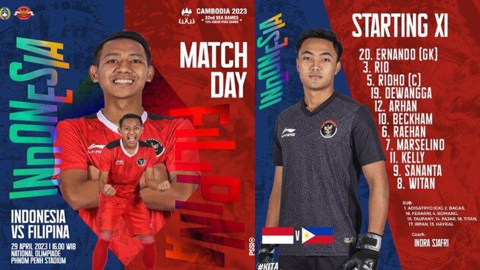 LINK live Streaming Timnas Indonesia Vs Filipina SEA Games 2023, Siaran Langsung RCTI Jam 16.00 WIB