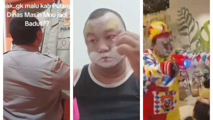 POLISI NYAMBI JADI BADUT - Pria bernama Rian Fardiansyah belakangan disorot warga net.