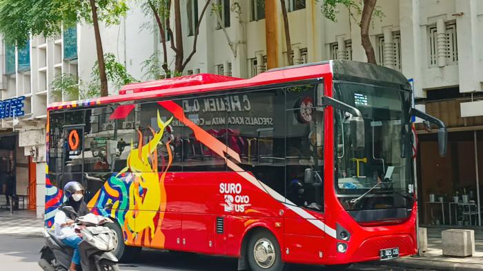 RUTE BARU SUROBOYO BUS :  Dinas Perhubungan Kota Surabaya resmi meluncurkan armada baru Suroboyo Bus untuk melayani rute Jalur Siola — Benowo.