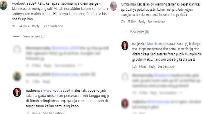 Sahabat Sabrina Alatas mengurai respon Sabrina setelah dituduh jadi selingkuhan Hamish Daud