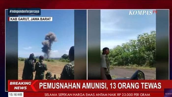 'Tahan Masyarakat', Teriakan Petugas Saat Peringatkan Massa Agar Tak Dekati Lokasi Ledakan Amunisi