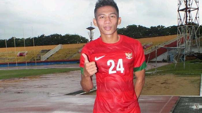 Ahmad Noviandani berseragam timnas Indonesia.