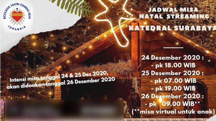 Link Streaming dan Jadwal Misa Natal 25 Desember 2020 di Gereja Katolik Keuskupan Surabaya