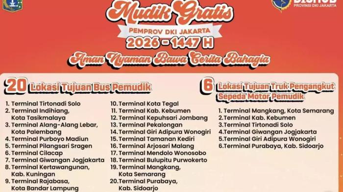 mudik gratis Pemprov Jakarta 2026. (Instagram/@dishubdkijakarta)