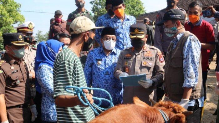 Pantau Pasar Hewan Dimoro, Forpimda Kota Blitar Pastikan Sapi yang Dijual Sehat