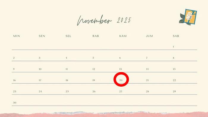 Cek Kalender 2025: Penanggalan Jawa Kamis Legi 20 November 2025, Neptu, Pasaran, Weton, Wuku