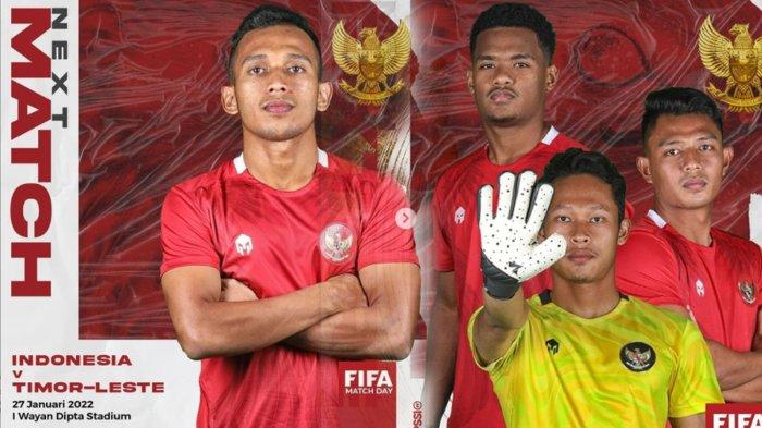Jadwal Siaran Langsung Pertandingan Timnas Indonesia Vs Timor Leste di Indosiar, Lawan Turunkan U-23