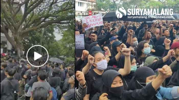 VIDEO Suasana Demonstrasi di Kota Malang Hari ini, Mahasiswa & Aktivis Tolak Pengesahan RKUHP