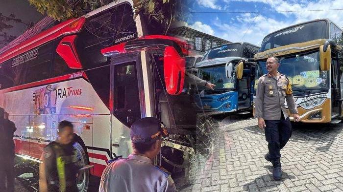 FAKTA 3 Bus Sakhindra Trans Tidak Layak Jalan hingga Rem Blong di Kota Batu, Ban Retak Izin Mati