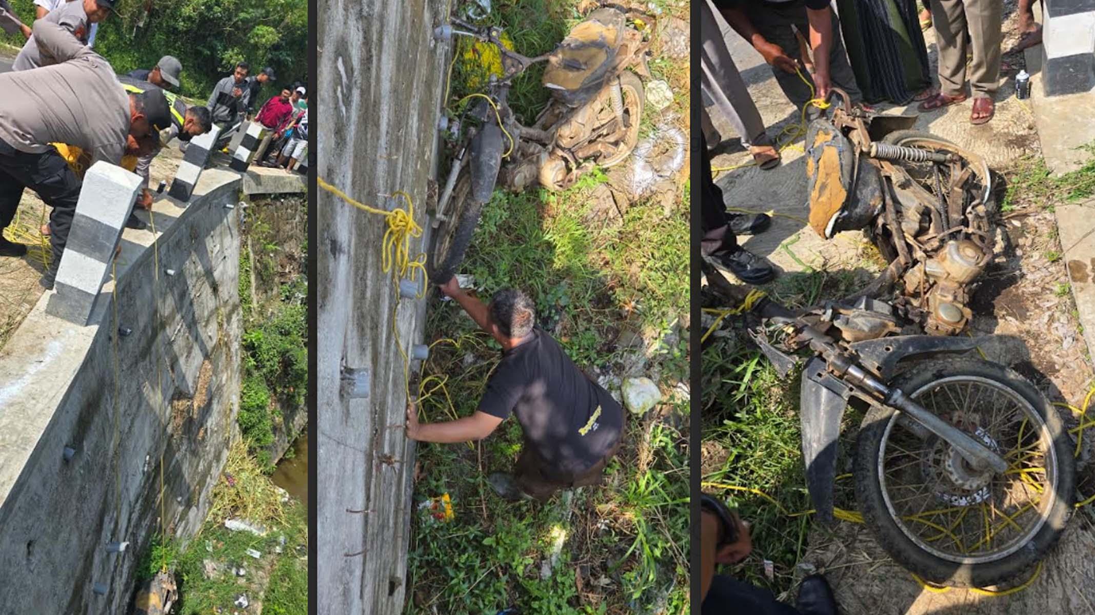 Bapak dan Anak Tewas Usai Motor yang Dikendarai Terjun ke Sungai di Pujon Malang