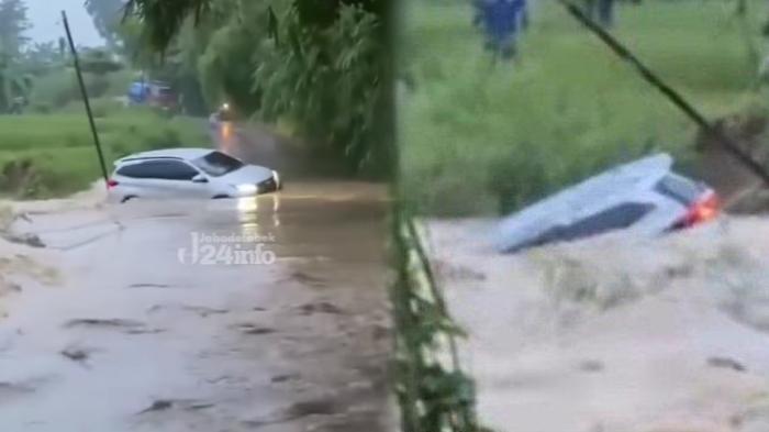KRONOLOGI MOBIL Viral Terjang Banjir Bekasi Terseret Arus 20 Meter, Diperingatkan Warga Sopir Nekat