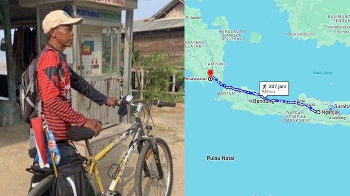 Perjuangan Mbah Sanusi Nekat Gowes dari Nganjuk ke Lampung Demi Bertemu Cucu, Tempuh Waktu 10 Hari