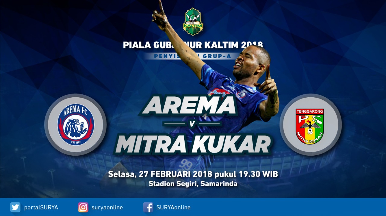 Arema FC Cetak Gol Kedua Lawan Mitra Kukar