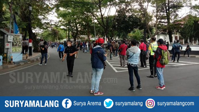 Batasan Waktu Aksi Unjuk Rasa Tolak Omnibus Law Cipta Kerja di Malang Hingga Pukul 17.00 WIB di