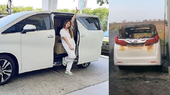 Foto Before-After Mobil Via Vallen yang Dibakar Saat Subuh, Pernah Dipakai Liburan ke Taman Safari