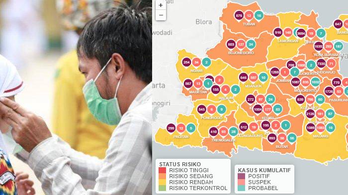 Update Zona Merah Covid-19 di Jawa Timur Kamis 12 November: Pamekasan Lamongan Kuning, Kediri Oranye