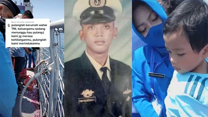 Kalimat Polos Anak Serda Dwi Nugroho saat Tabur Bunga KRI Nanggala, Pamit Pulang, Gak Cari Ayah Lagi