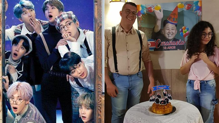 Jadi Penggemar BTS, Ulang Tahun Emanuel 'Didatangi' Kim Jong Un, Kakak Sengaja Pajang Poster di Kue