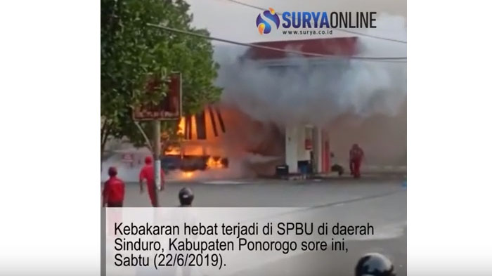 Kronologi Kebakaran POM Bensin (SPBU) Sinduro Ponorogo, 1 Orang Dilarikan ke Rumah Sakit