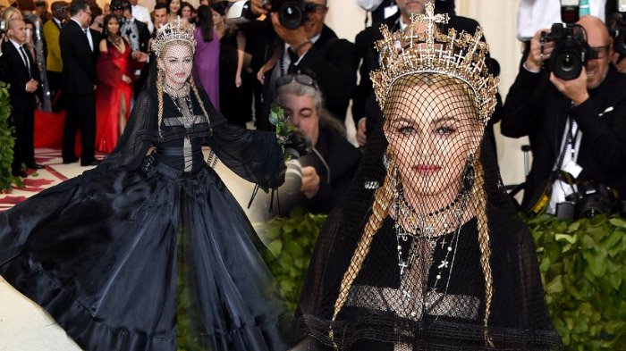 Madonna Diva Hollywood Pakai Aksesori Desainer Indonesia, Rinaldy Yunadi, di Met Gala 2018