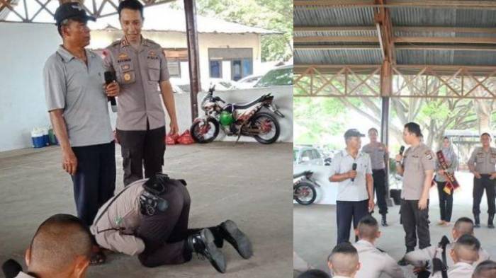 VIRAL Polisi Sujud di Kaki Orangtua saat Pelatihan, Kapolres Heran ada Pria Celingukan: Cari Siapa?