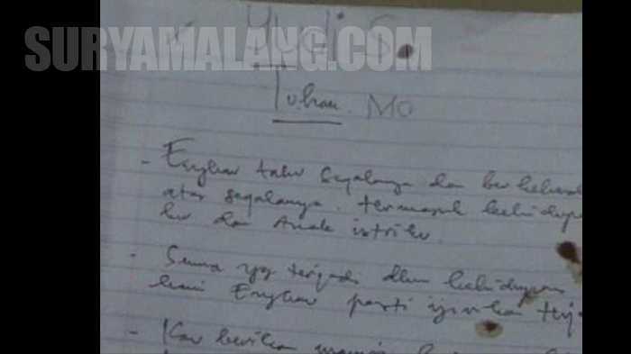 Sebelum Bunuh Diri, Gani Tinggalkan Wasiat Untuk Istri, Isinya Buat Air Mata Meleleh