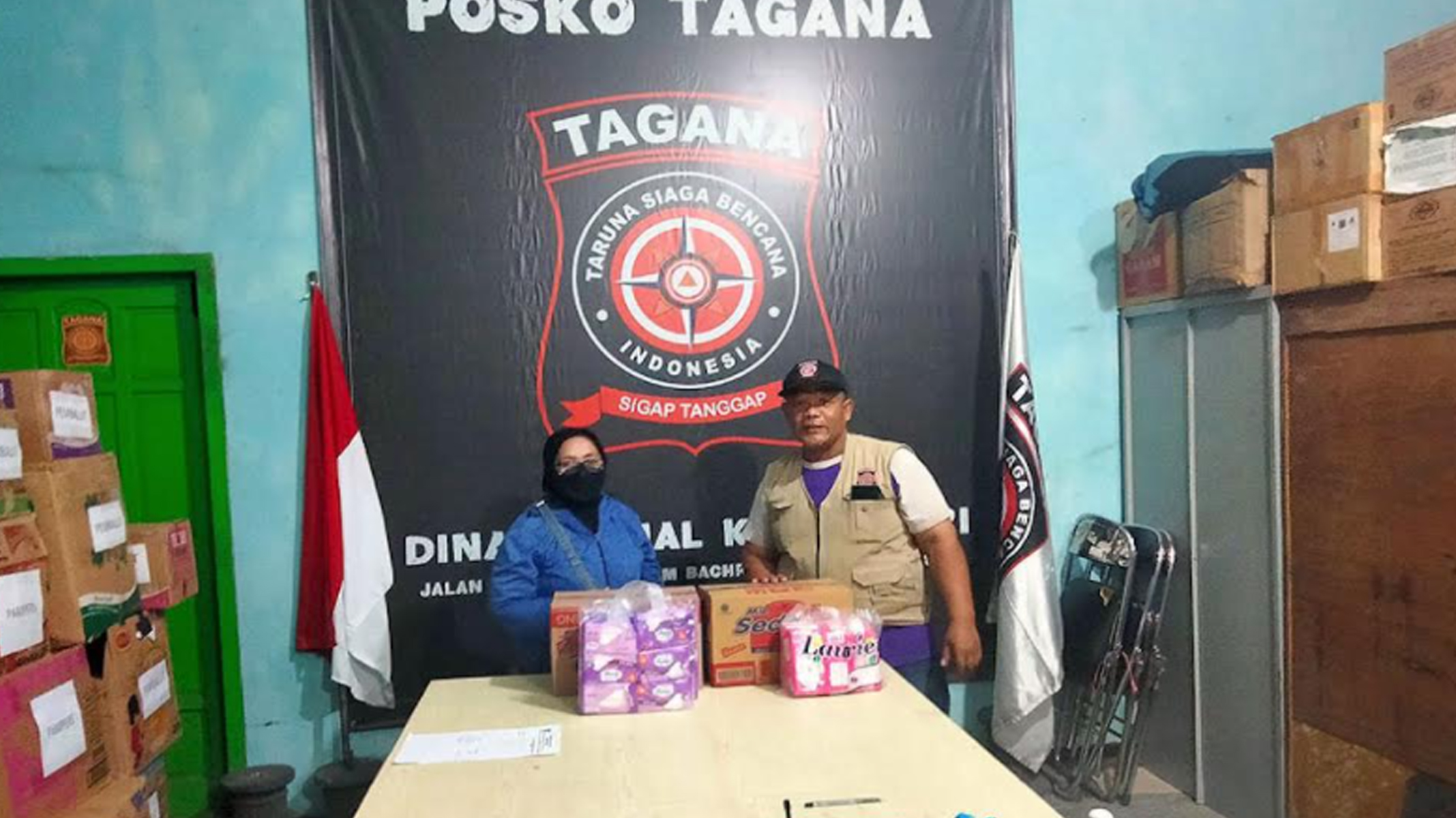 Posko Tagana BPBD Kota Kediri Tampung Donasi untuk Bantu Korban Terdampak Gunung Semeru Meletus