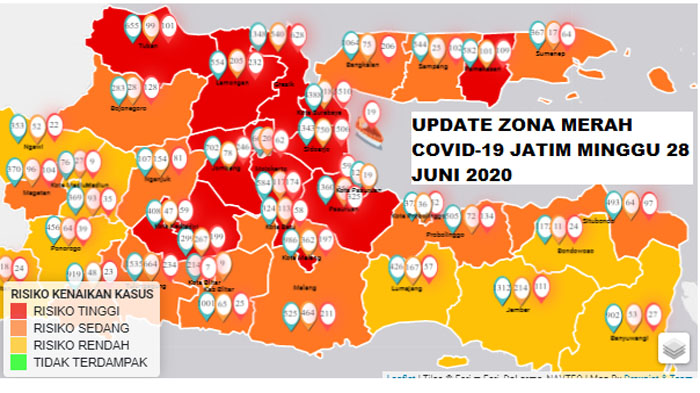 Update Zona Merah di Jawa Timur Minggu 28 Juni 2020: Kota Batu Kembali Zona Merah, Magetan Orange