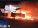 Suzuki Carry Terbakar di SPBU Tangkel Suramadu, Bangkalan