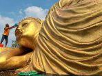 Pembersihan Rupang, Tradisi Umat Buddhis Jelang Waisak di Maha Vihara Mojopahit Trowulan