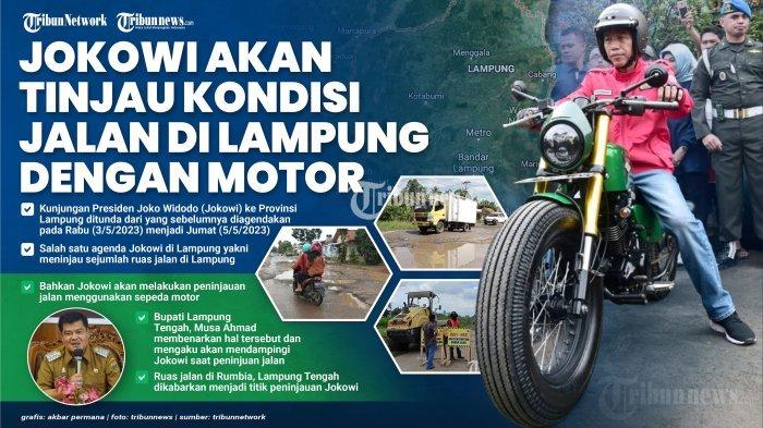 Warga Lampung Tunggu Jokowi Naik Motor Libas Jalan Rusak, Gubernur Tinjau Lokasi Naik Mobil Mewah