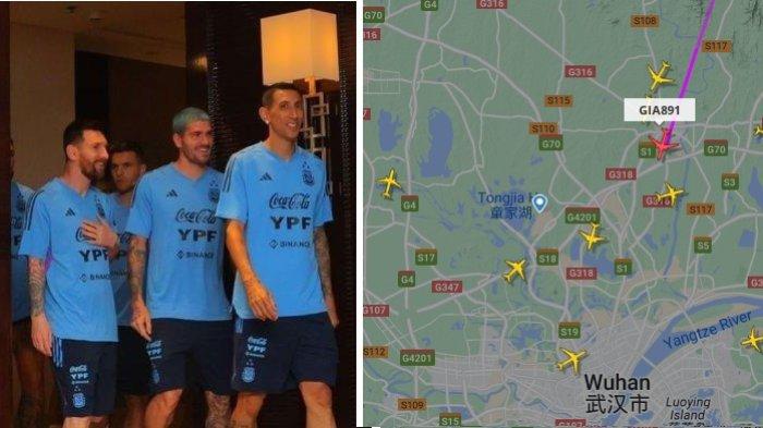 Pesawat Timnas Argentina Sudah Melewati Wuhan, Sebelum Tengah Malam Mendarat di Tangerang
