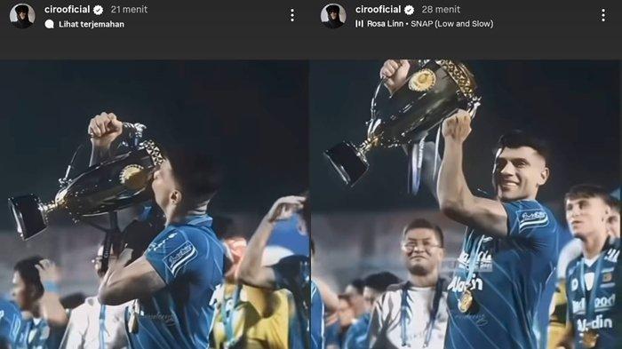 KOMPETISI: Ciro Alves mengenang saat mengangkat trofi juara liga dan gol-golnya saat masih berseragam Maung Bandung di Instagram storynya. Story ini ia post jelang laga Persib Bandung vs Malut United pada Jumat (6/2/2026)