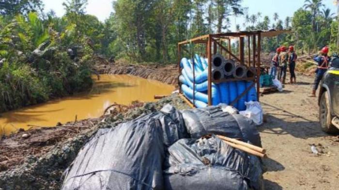 PROGRAM: Feni Halmahera Timur (FHT) melakukan sistem pengendalian sedimen sungai sebagai langkah untuk mencegah tegangan kawasan industri pertambangan, Senin (11/5/2026)