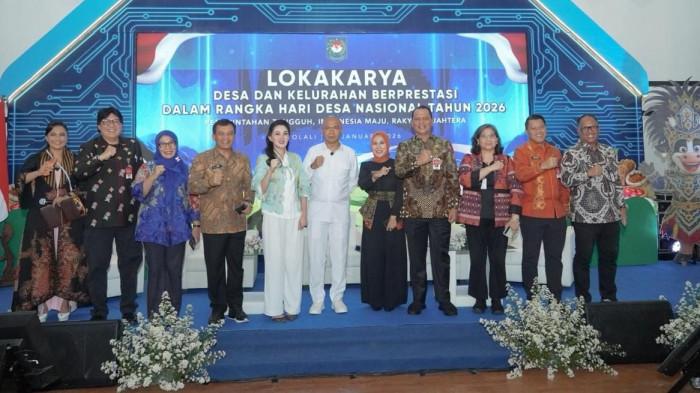 AGENDA: Gubernur Maluku Utara Sherly Laos (tengah) hadiri Lokakarya Desa dan Kelurahan dalam rangka Hari Desa Nasional 2026, di Boyolali, Kamis (15/1/2026)
