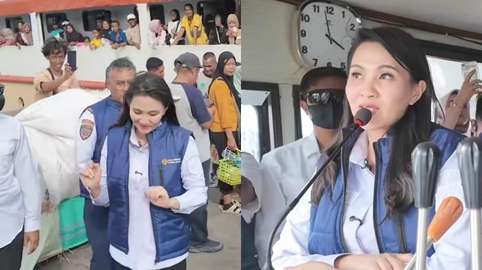 MUDIK: Gubernur Maluku Utara Sherly Laos memantau pelepasan 360 Penumpang KM Agil Pratama 04 Rute Sanana-Taliabu