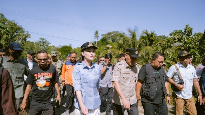 GERCEP: Gubernur dan Wakil Gubernur Maluku Utara Sherly Laos dan Sarbin Sehe saat memantau sejumlah infrastruktur di Kecamatan Batang Dua, Kota Ternate padcagempa magnitudo 7,6