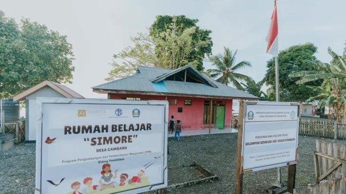 Rumah belajar simore di Desa Gambaru, Kecamatan Obi Selatan