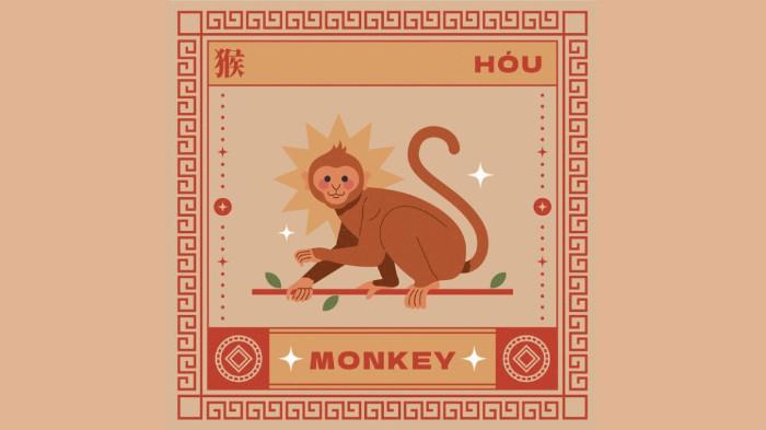 Ilustrasi Shio Monyet sebagai salah satu lambang hewan dalam zodiak China 2025, diunggah Rabu (18/2/2026).